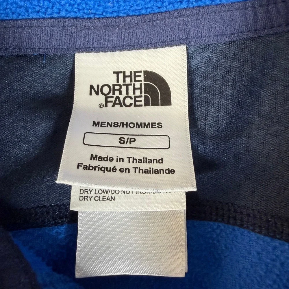 The North Face Mens Blue Quarter Zip Fleece Pullover Thumbholes Small HN #3749